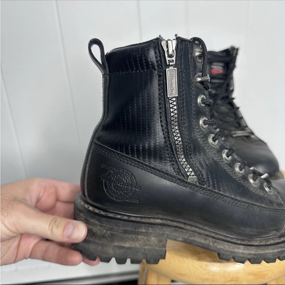 Milwaukee Motorcycle Boots Womens 9C Biker Accelerator Side Zip Freedom Flex - Picture 2 of 12